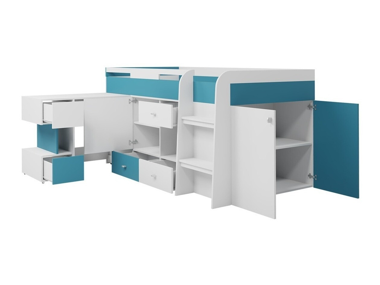 Juego de muebles Omaha E124 (Blanco + Turquesa)