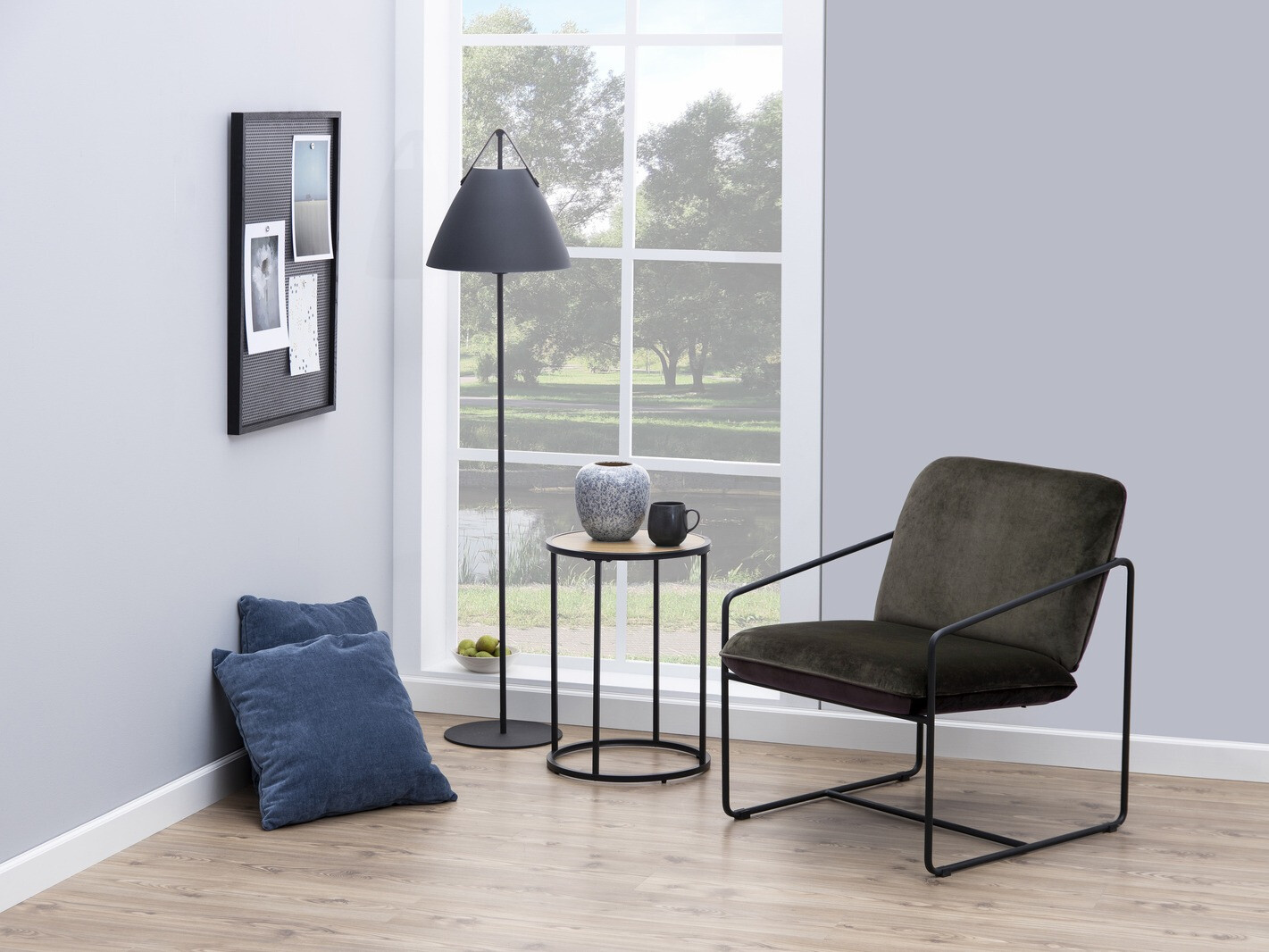 Mesa auxiliar Norsica Sevferi 118 (Roble salvaje + Negro)