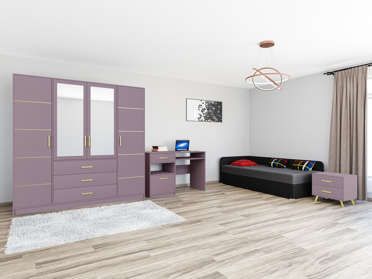 Conjuntos de muebles Dortivu 122 (Púrpura + Lux 23 + Lux 06)