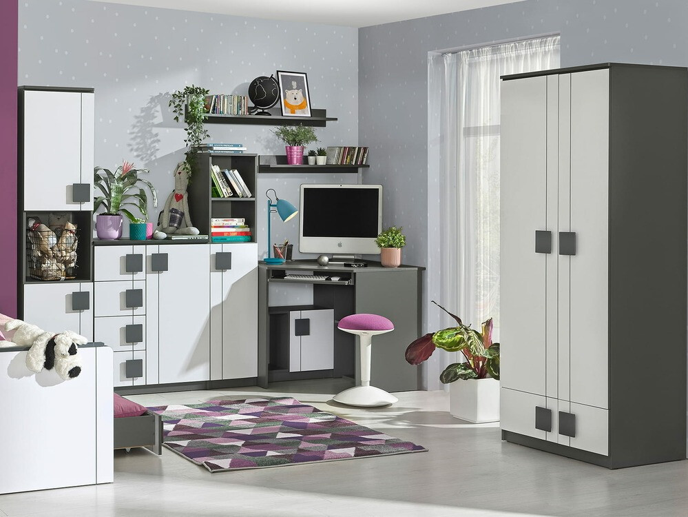 Armario Elmenou 100 (Blanco + Antracita)