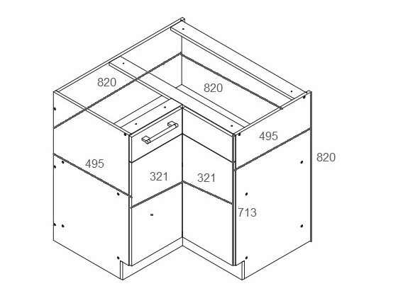 Armario esquinero modular Mode White 118