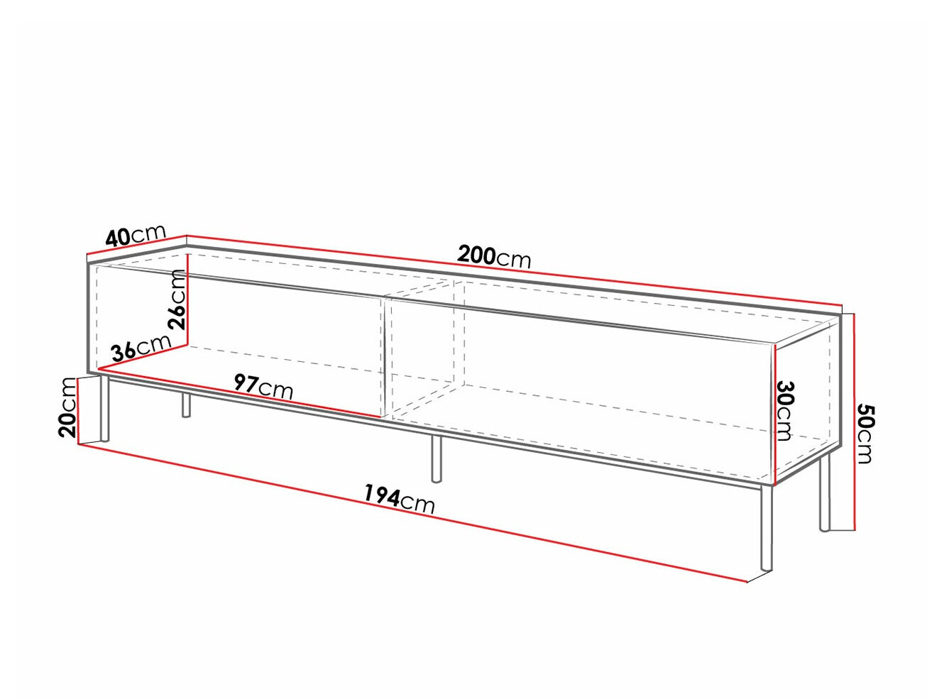 Mueble TV Charlotte 160 (Blanco + Blanco brillante + Dorado)