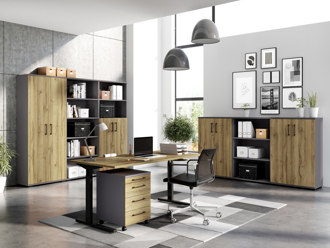 Aparador Lartesi 101 (Grafito + Roble nieto)