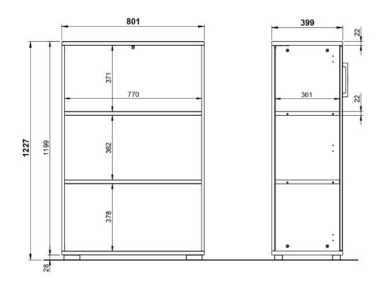 Aparador Lartesi 101 (Grafito + Roble nieto)