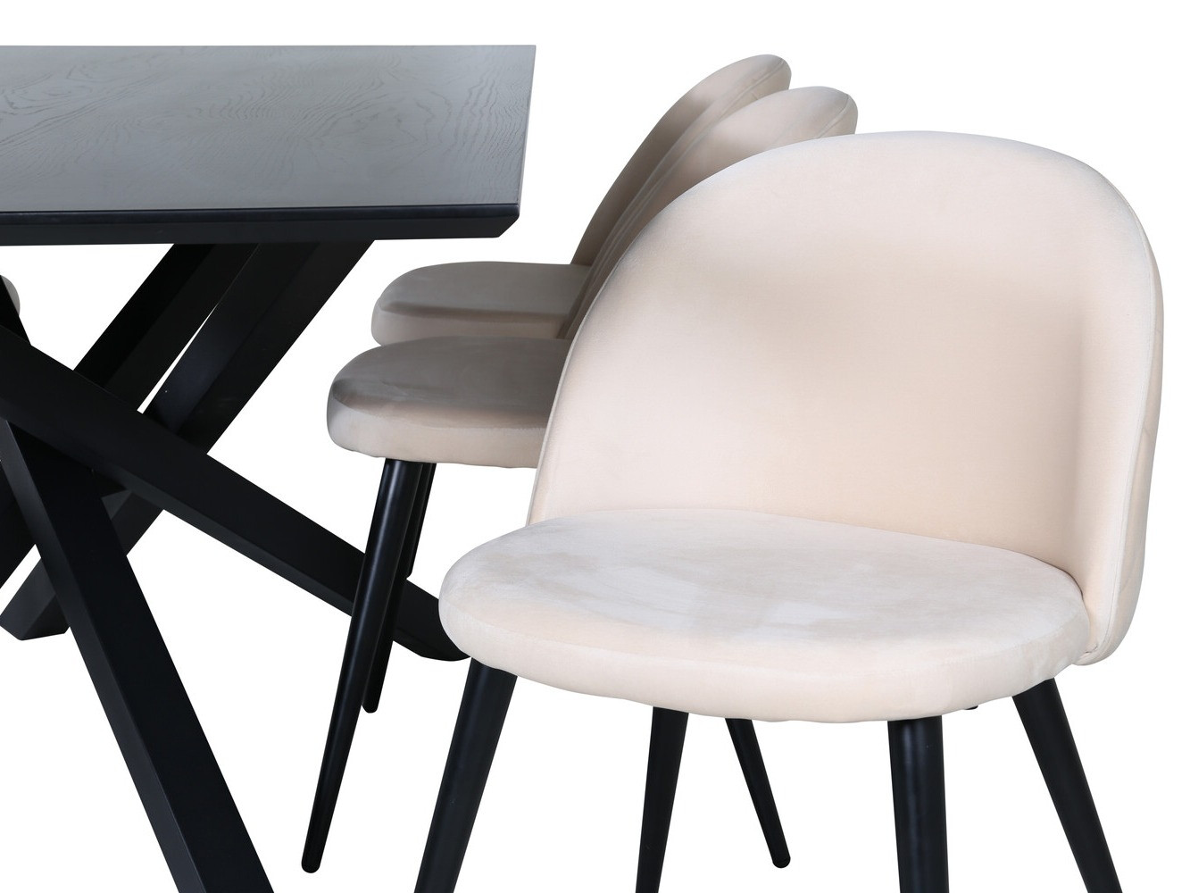 Conjunto de comedor Dallas 2693 (Crema + Negro)