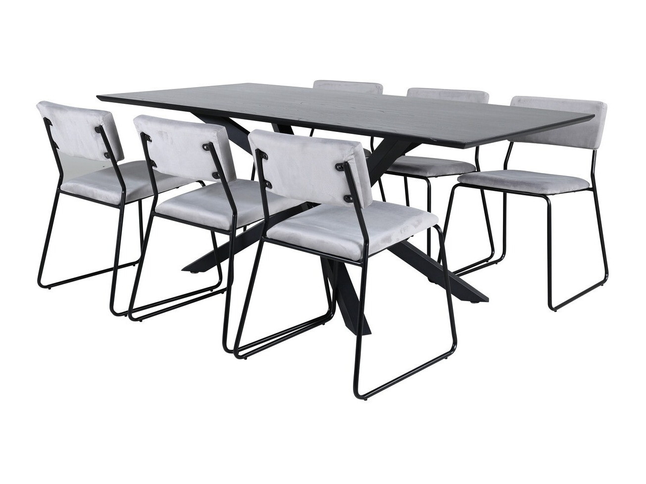 Conjunto de mesas y sillas para comedor Dallas 2695 (Gris + Negro)