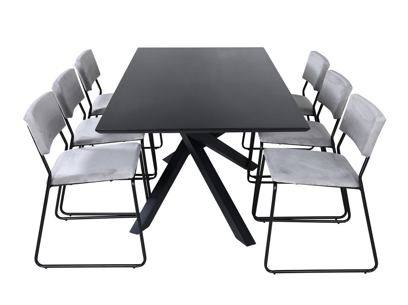 Conjunto de mesas y sillas para comedor Dallas 2695 (Gris + Negro)