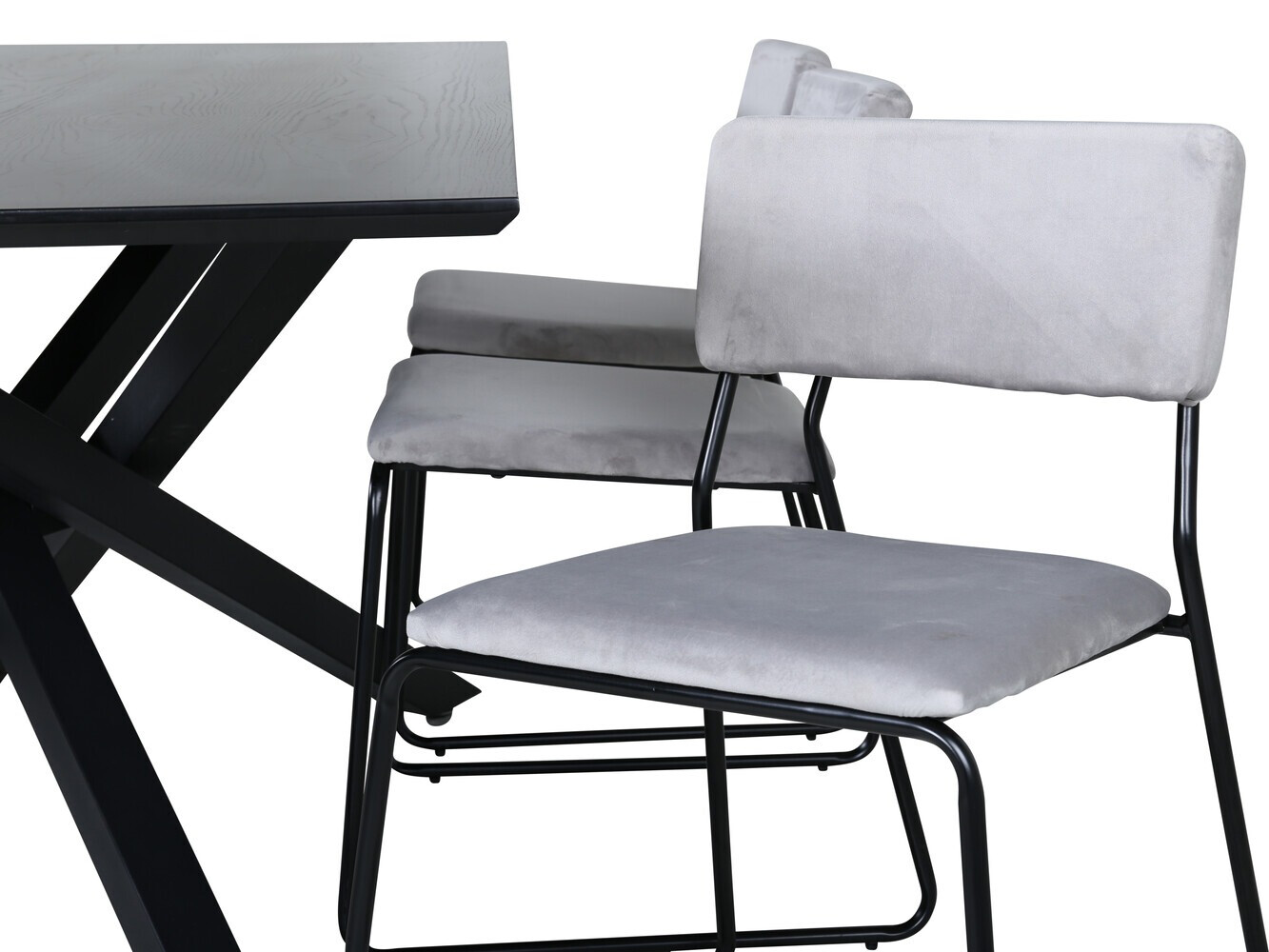 Conjunto de mesas y sillas para comedor Dallas 2695 (Gris + Negro)