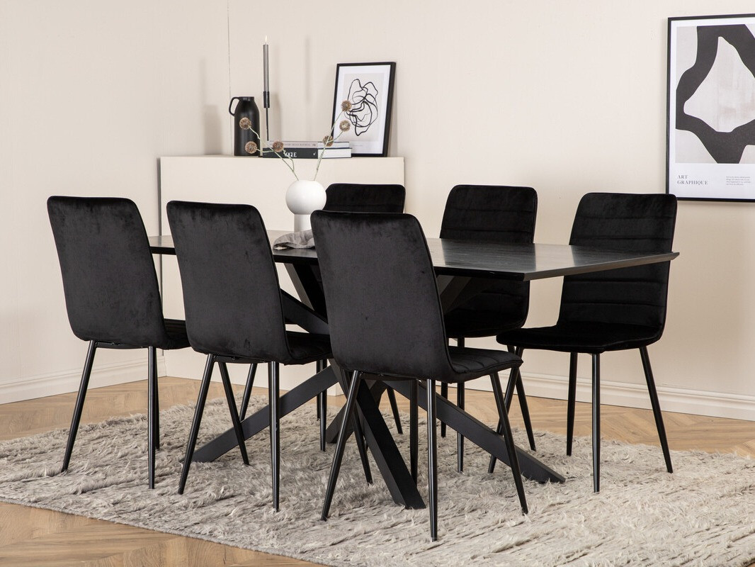 Conjunto de mesas y sillas para comedor Dallas 2697 (Negro)