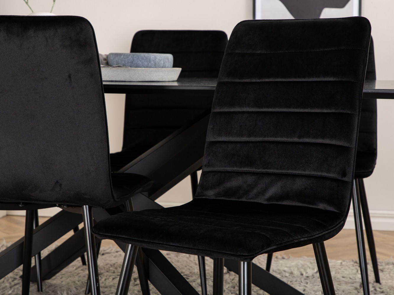 Conjunto de mesas y sillas para comedor Dallas 2697 (Negro)