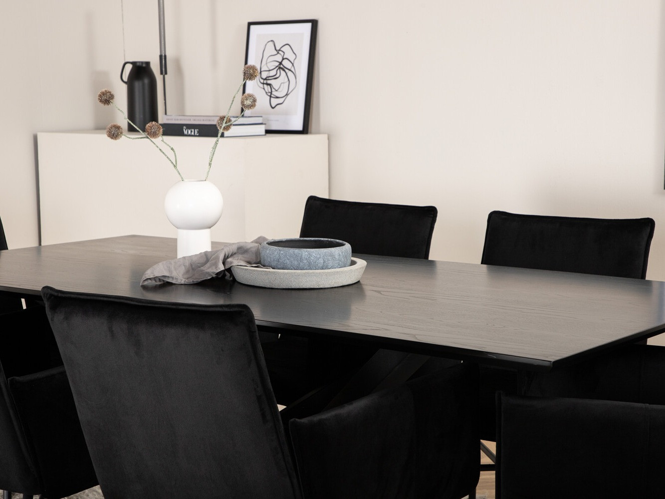 Conjunto de mesas y sillas para comedor Dallas 2703 (Negro)