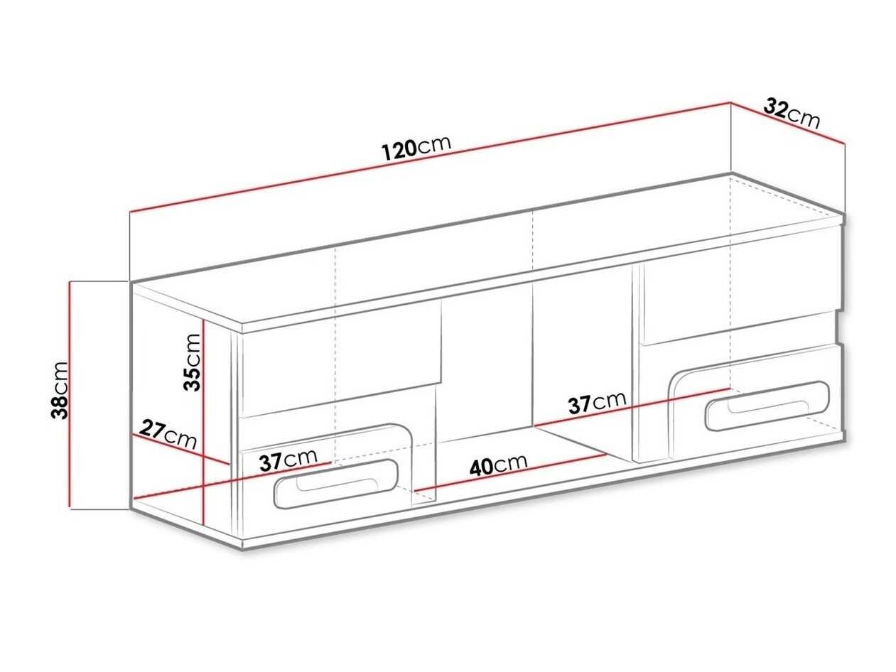 Estantería de pared Aviseve 104 (Antracita + Blanco)
