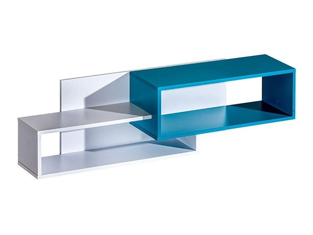Estantería de pared Sorviru 105 (Blanco + Turquesa)