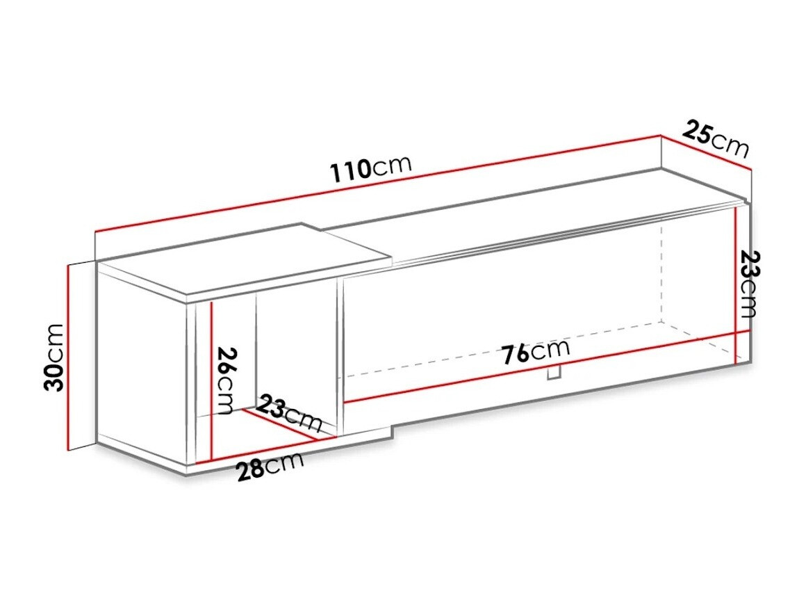 Estantería de pared Omaha J113 (Hormigón + Roble)