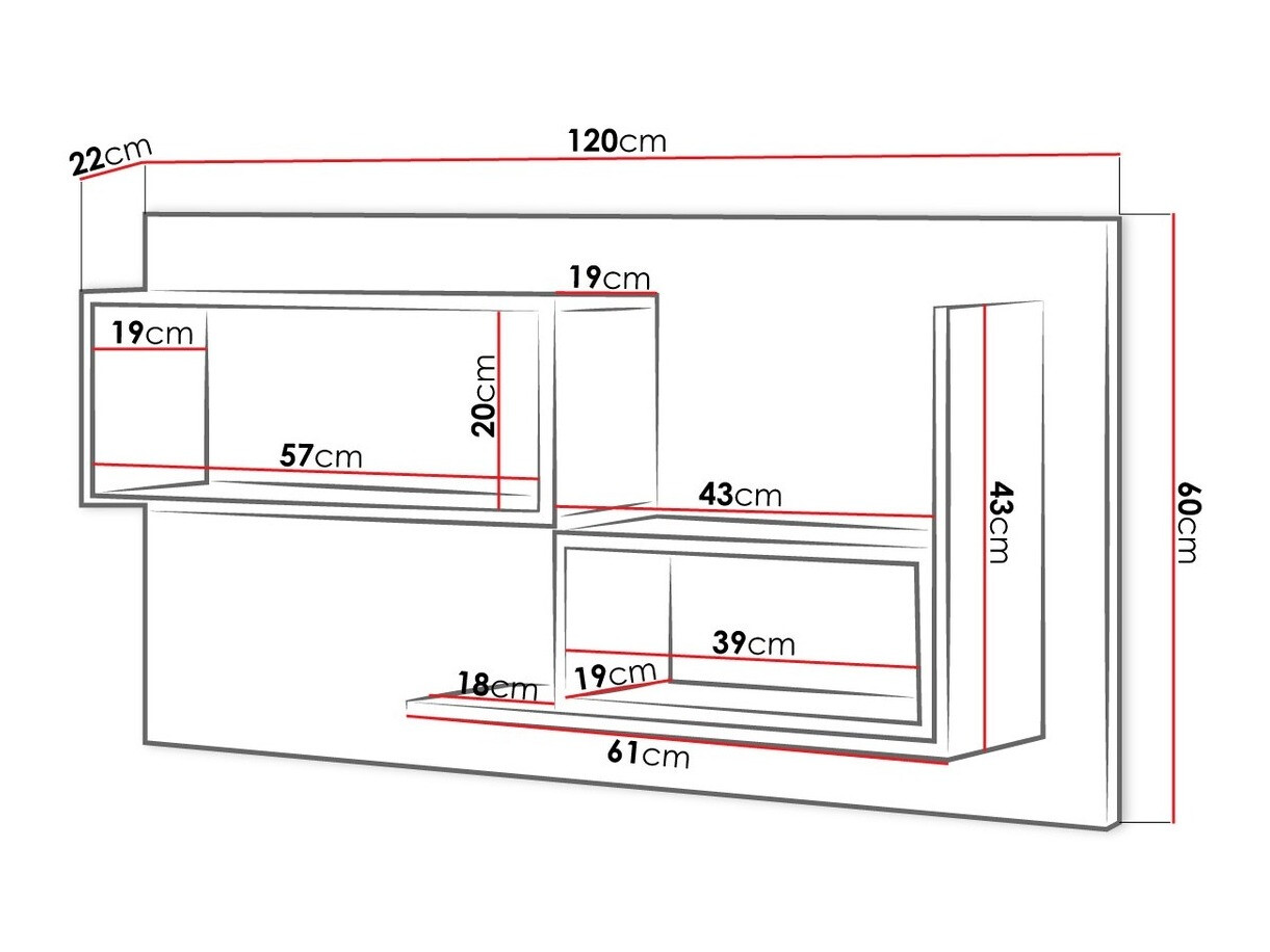 Estantería de pared Veravie 129