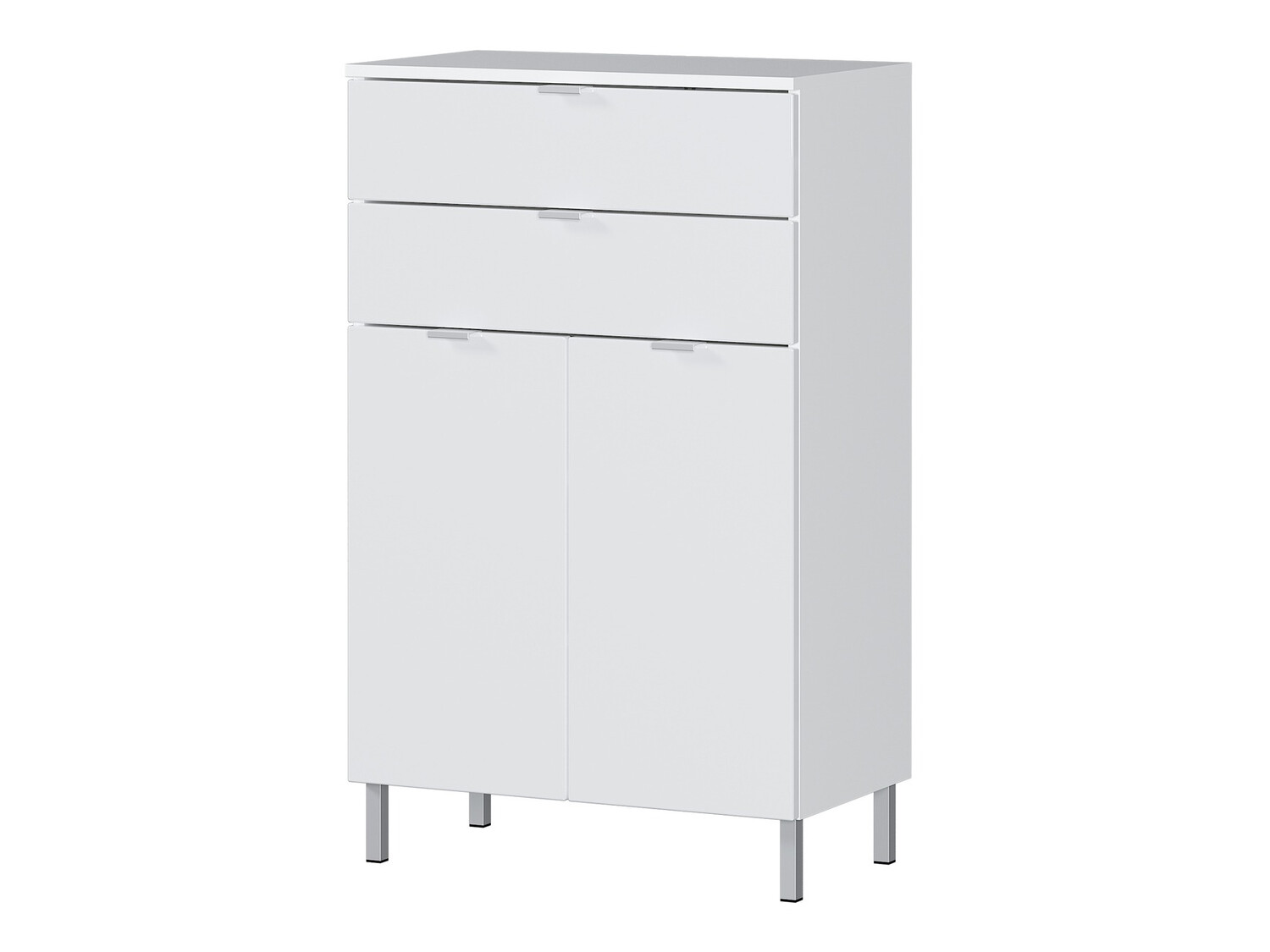 Armario de pie para baño Lomcamo 102 (Blanco + Blanco brillante)