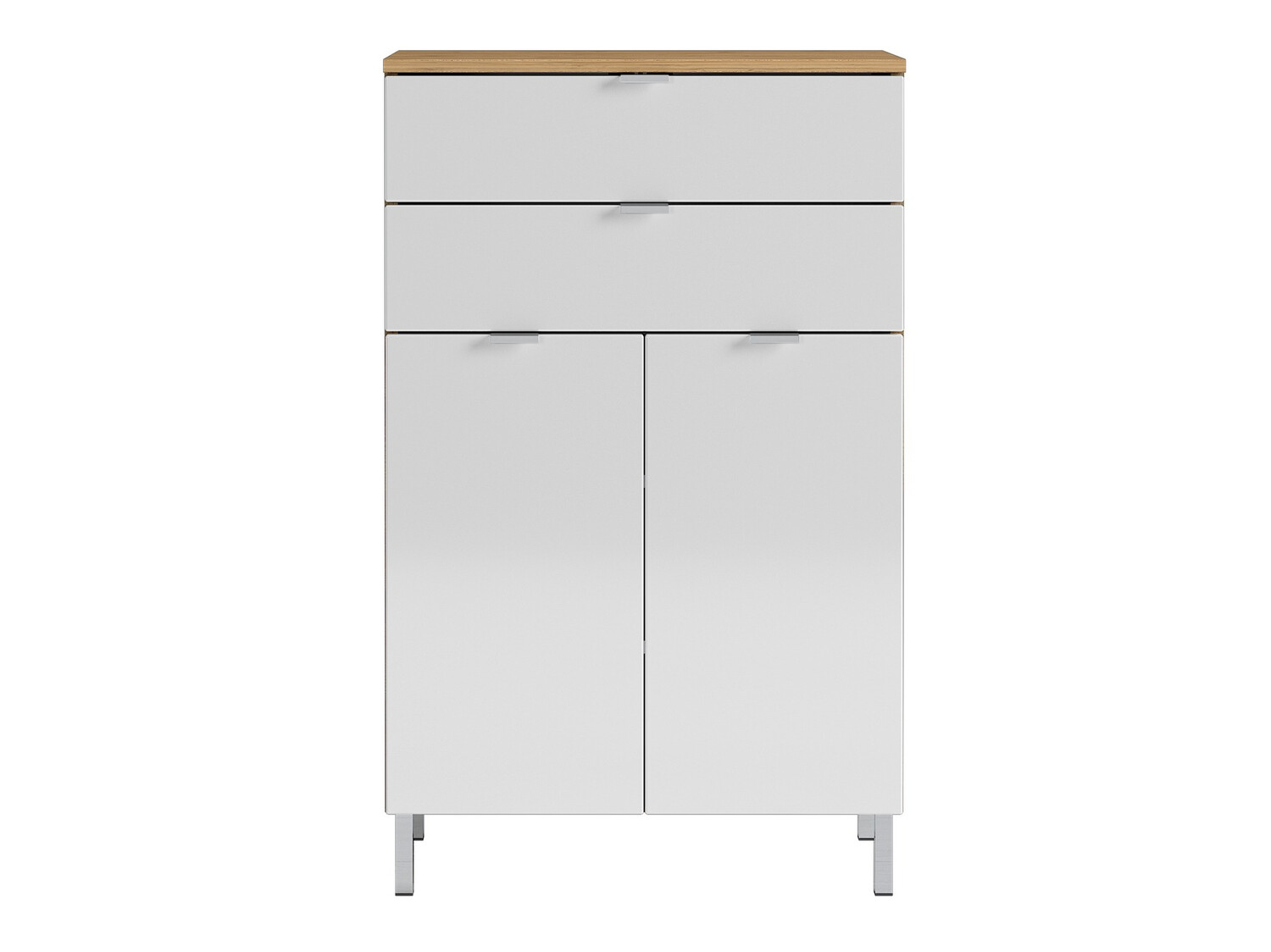 Armario de pie para baño Lomcamo 102 (Blanco brillante + Roble nieto)