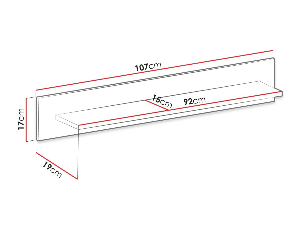 Estantería de pared Bracchal (Roble Artisan + Grafito)