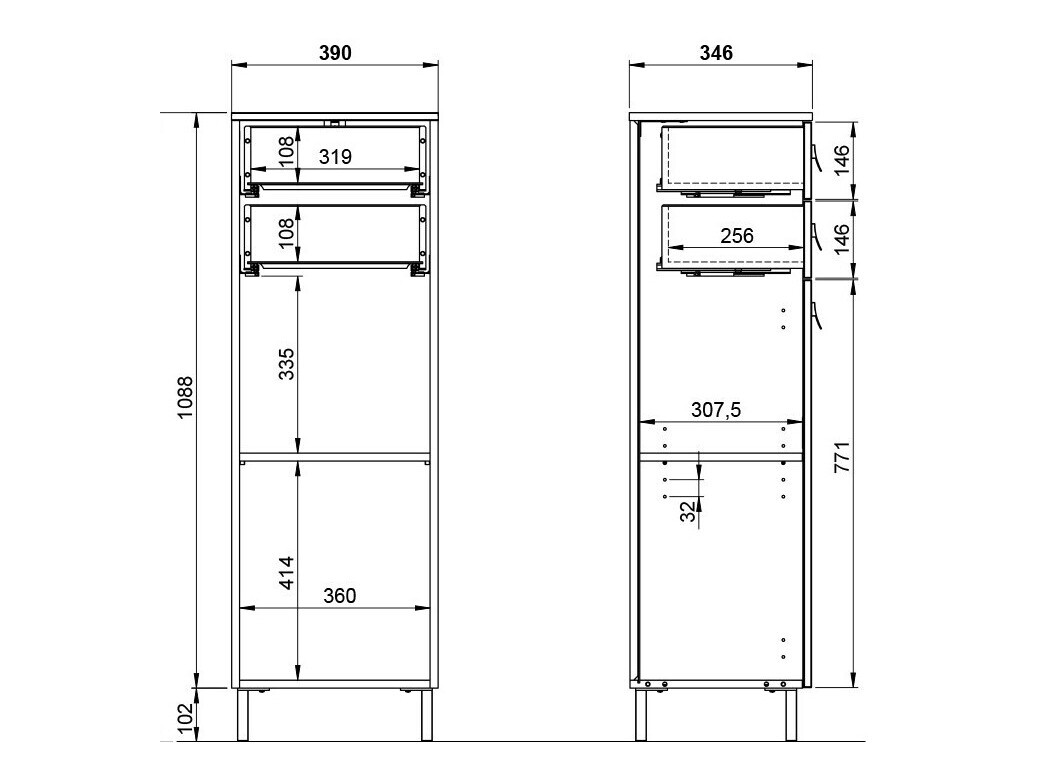 Armario de pie para baño Sacramento 454