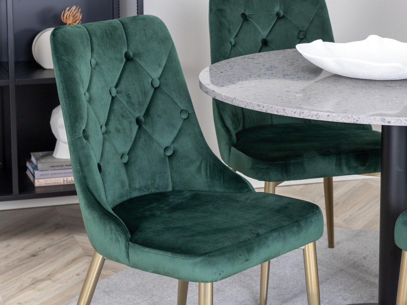 Conjunto de comedor Dallas 1139 (Verde + Dorado)