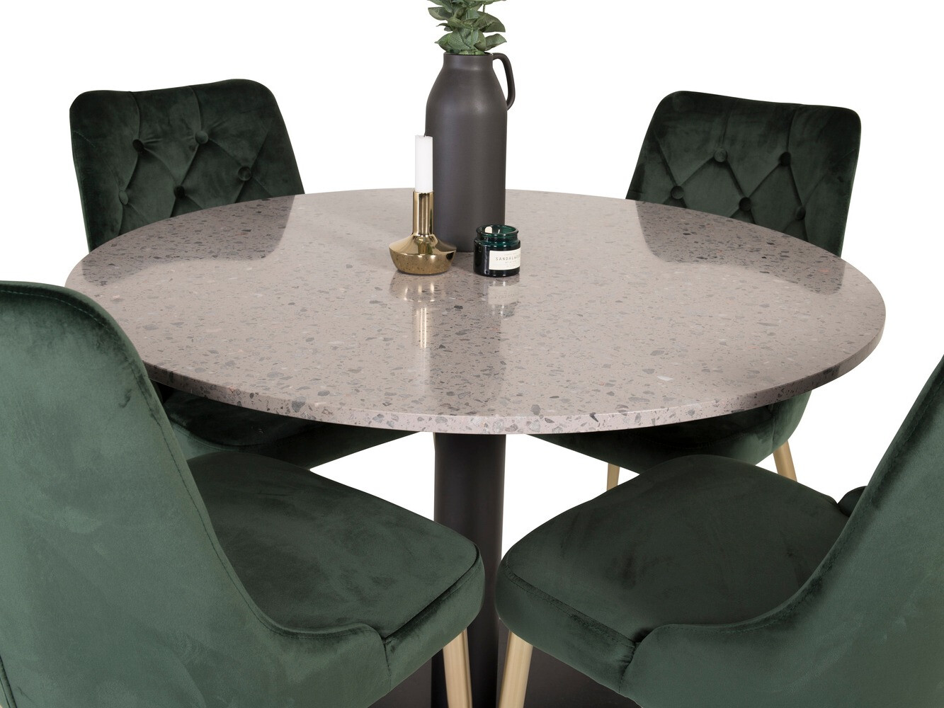 Conjunto de comedor Dallas 1139 (Verde + Dorado)