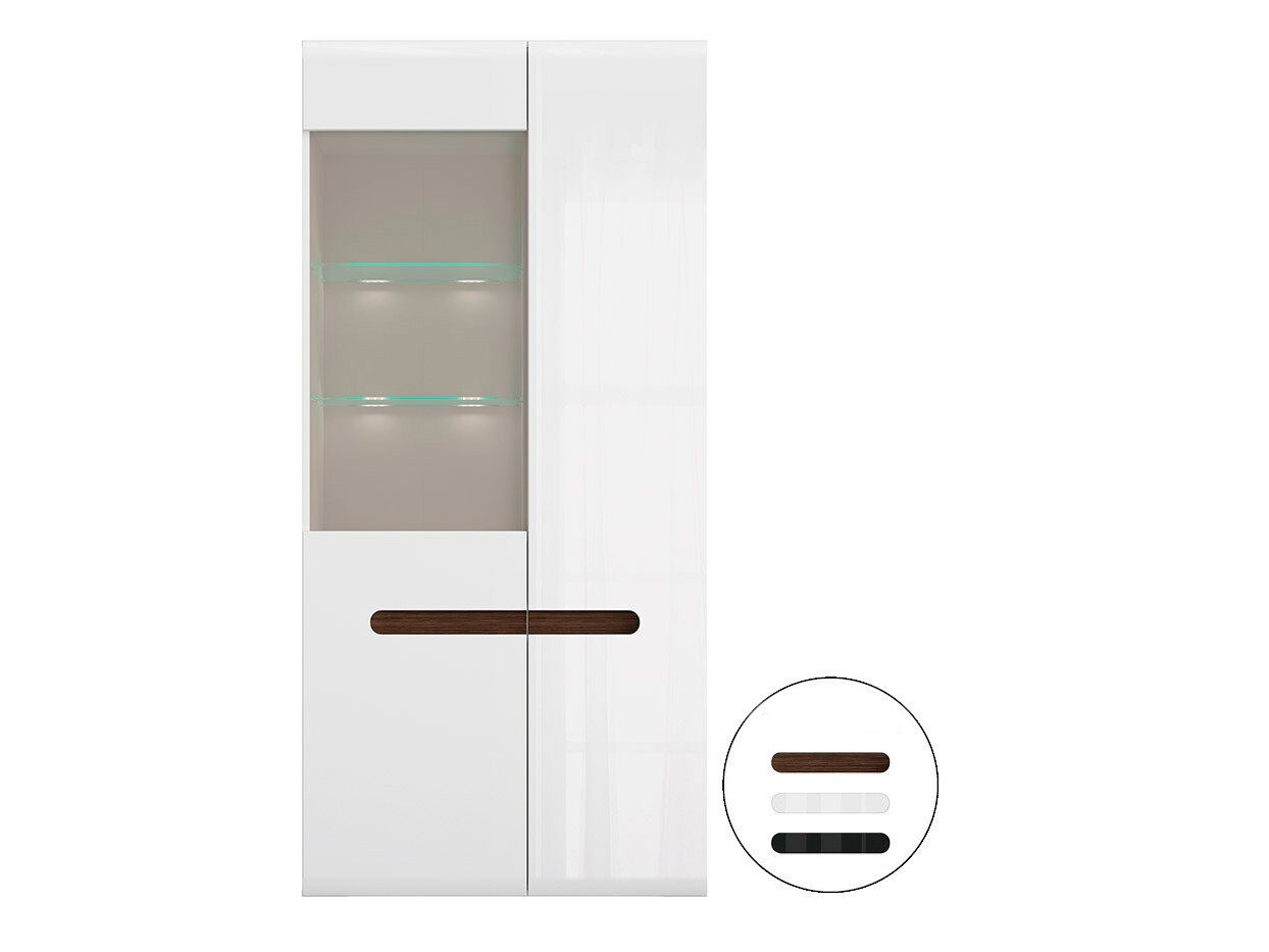 Estantería Serveso 114 (Blanco + Blanco brillante)