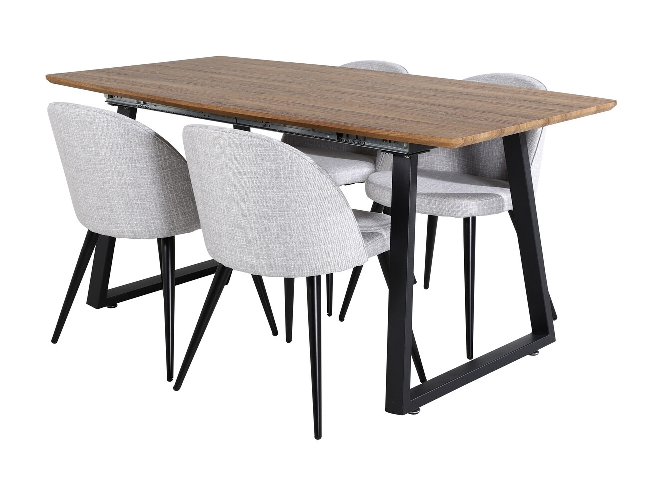 Conjunto de comedor Dallas 335 (Gris claro + Negro)