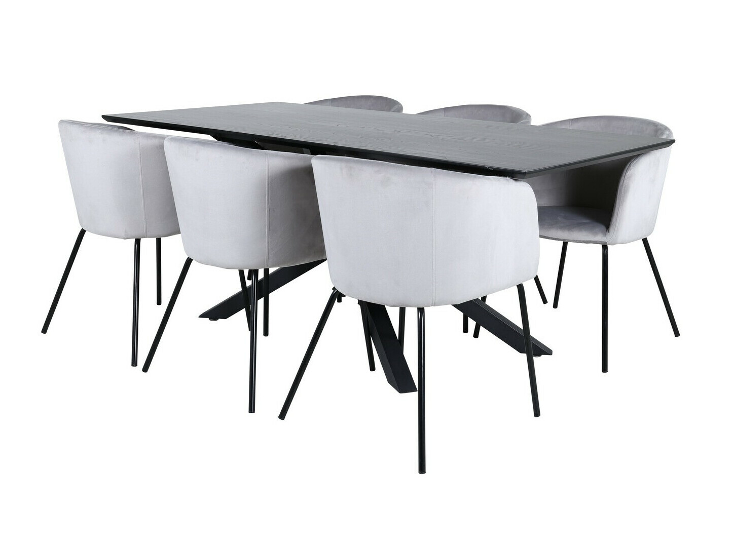 Conjunto de comedor Dallas 2691 (Gris claro + Negro)