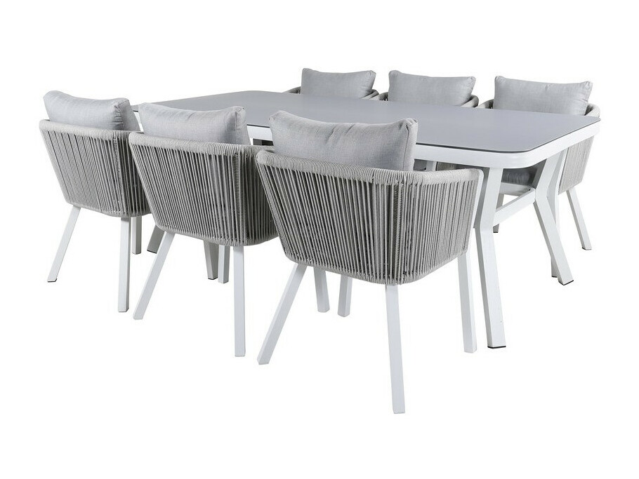 Conjunto de mesa y sillas Dallas 3020 (Blanco + Gris)