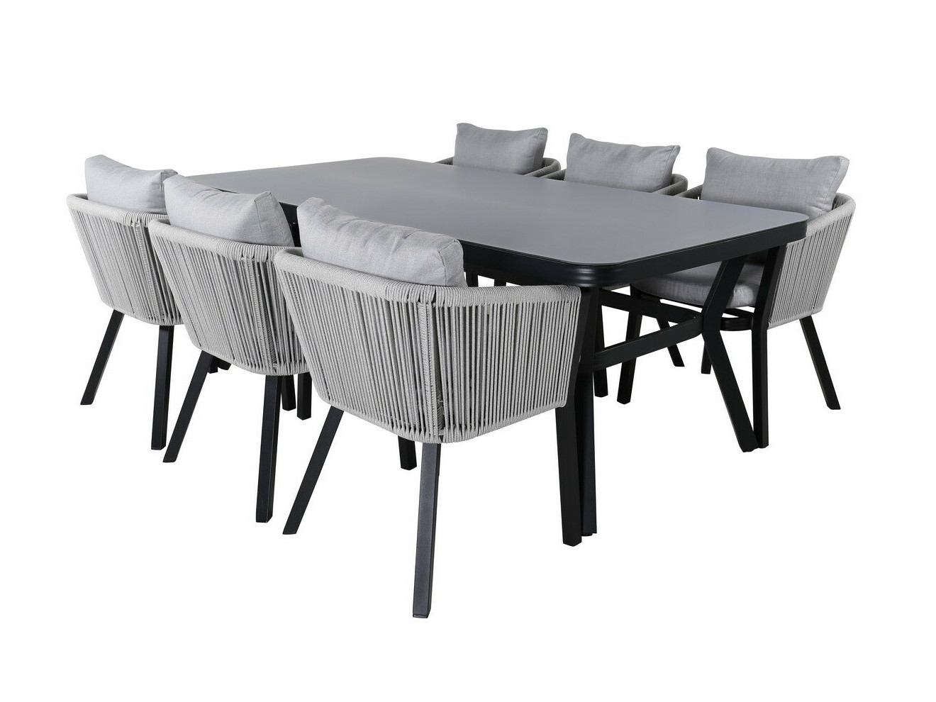 Conjunto de mesa y sillas Dallas 3020 (Negro + Gris)