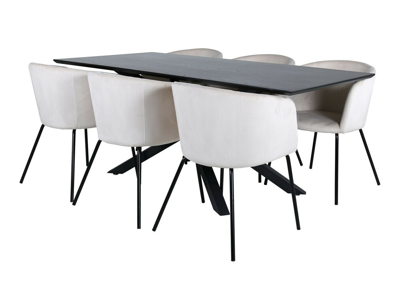 Conjunto de mesas y sillas para comedor Dallas 2691 (Crema + Negro)