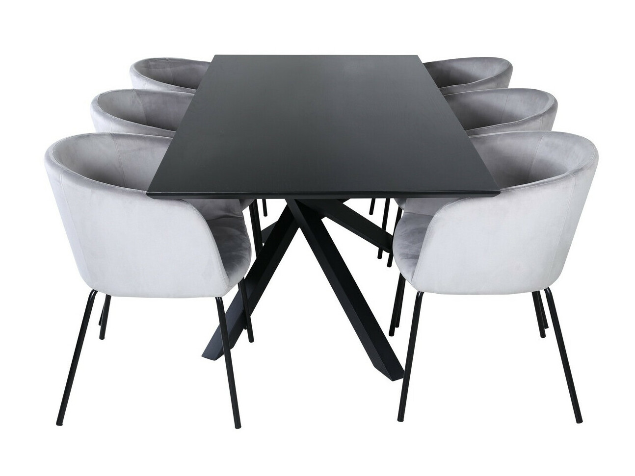 Conjunto de mesas y sillas para comedor Dallas 2691 (Gris claro + Negro)