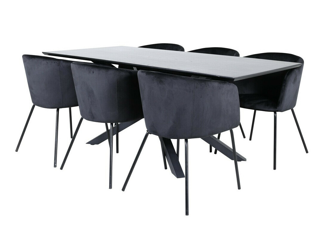 Conjunto de mesas y sillas para comedor Dallas 2691 (Negro)
