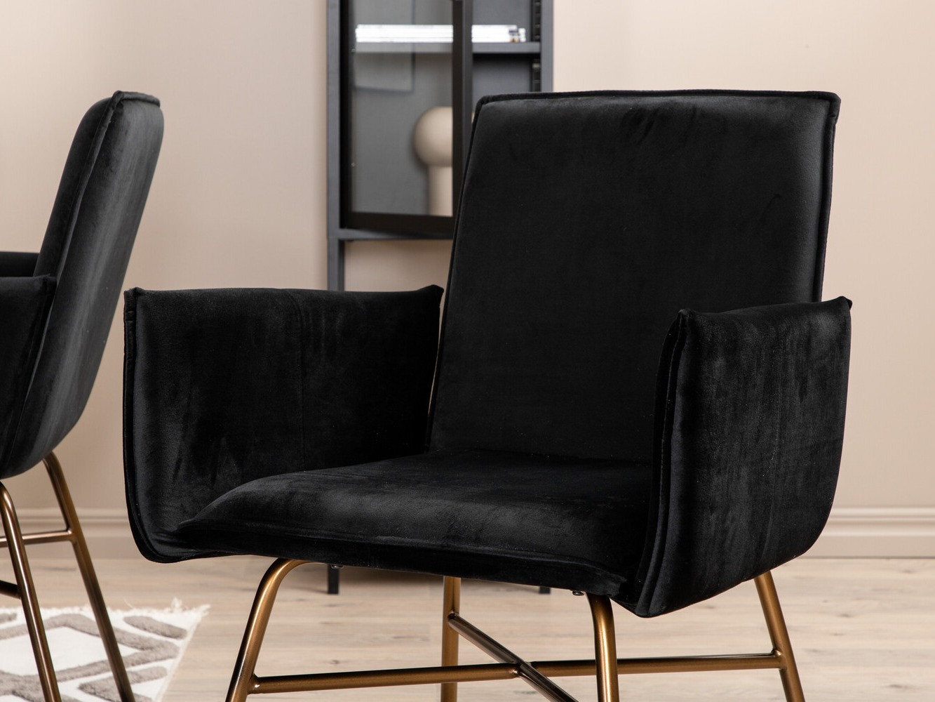 Conjunto de mesas y sillas para comedor Dallas 2701 (Negro + Cobre)