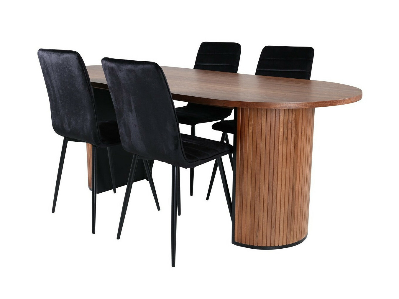 Conjunto de mesas y sillas para comedor Dallas 2758 (Negro)