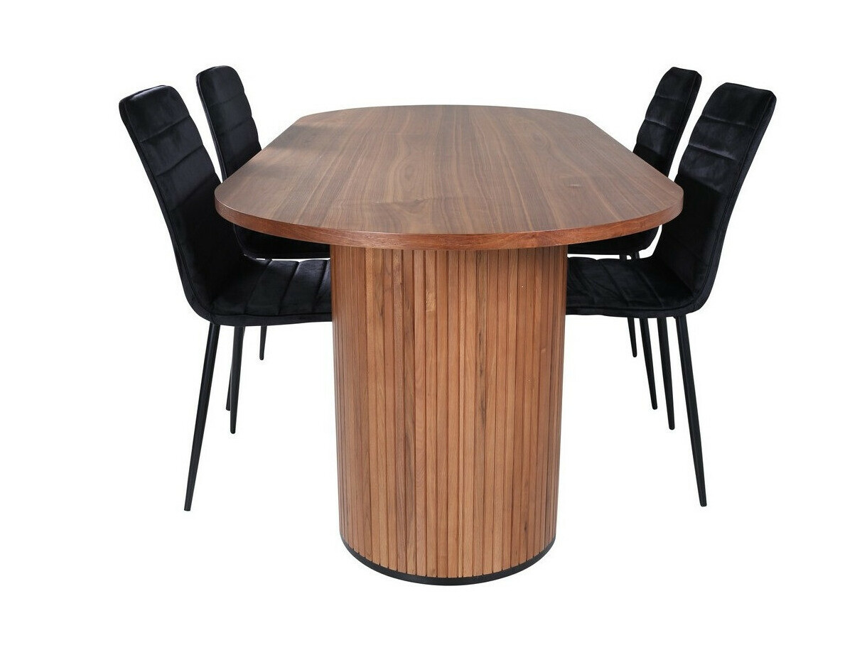 Conjunto de mesas y sillas para comedor Dallas 2758 (Negro)