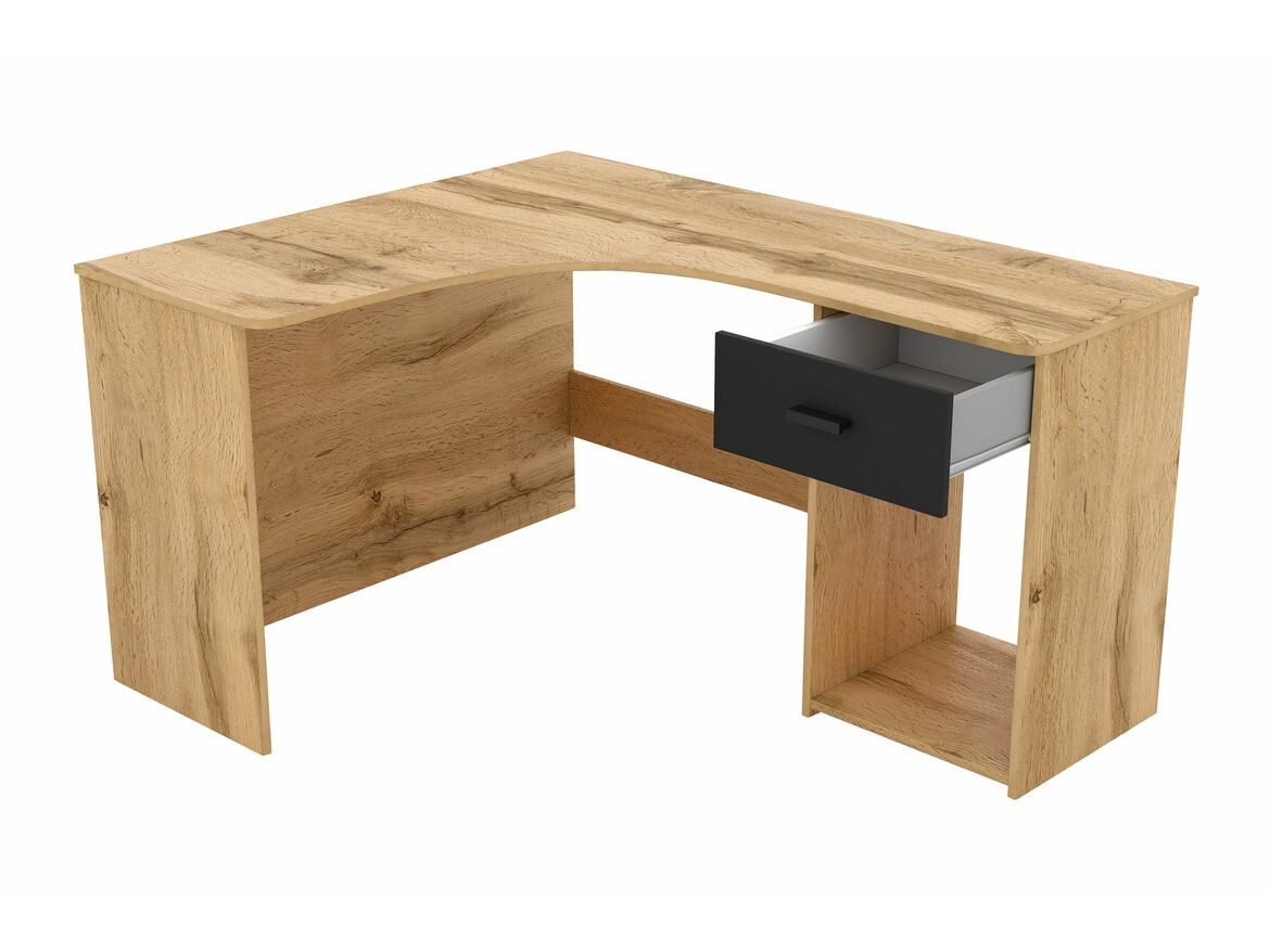 Escritorio esquinero Austin 303 (Roble wotan + Negro)