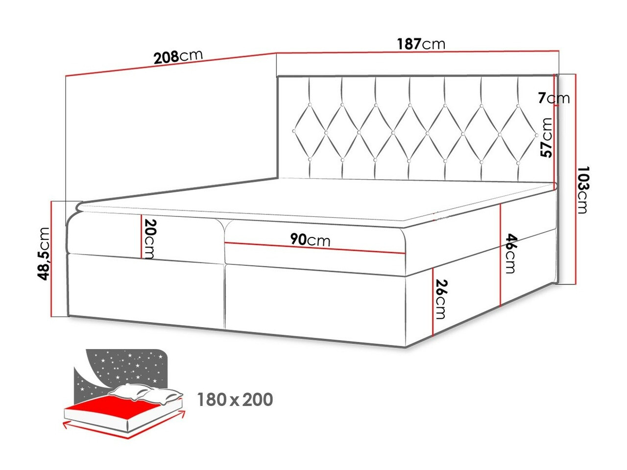 Cama continental Baltimore 159 (Mikrofaza 05)