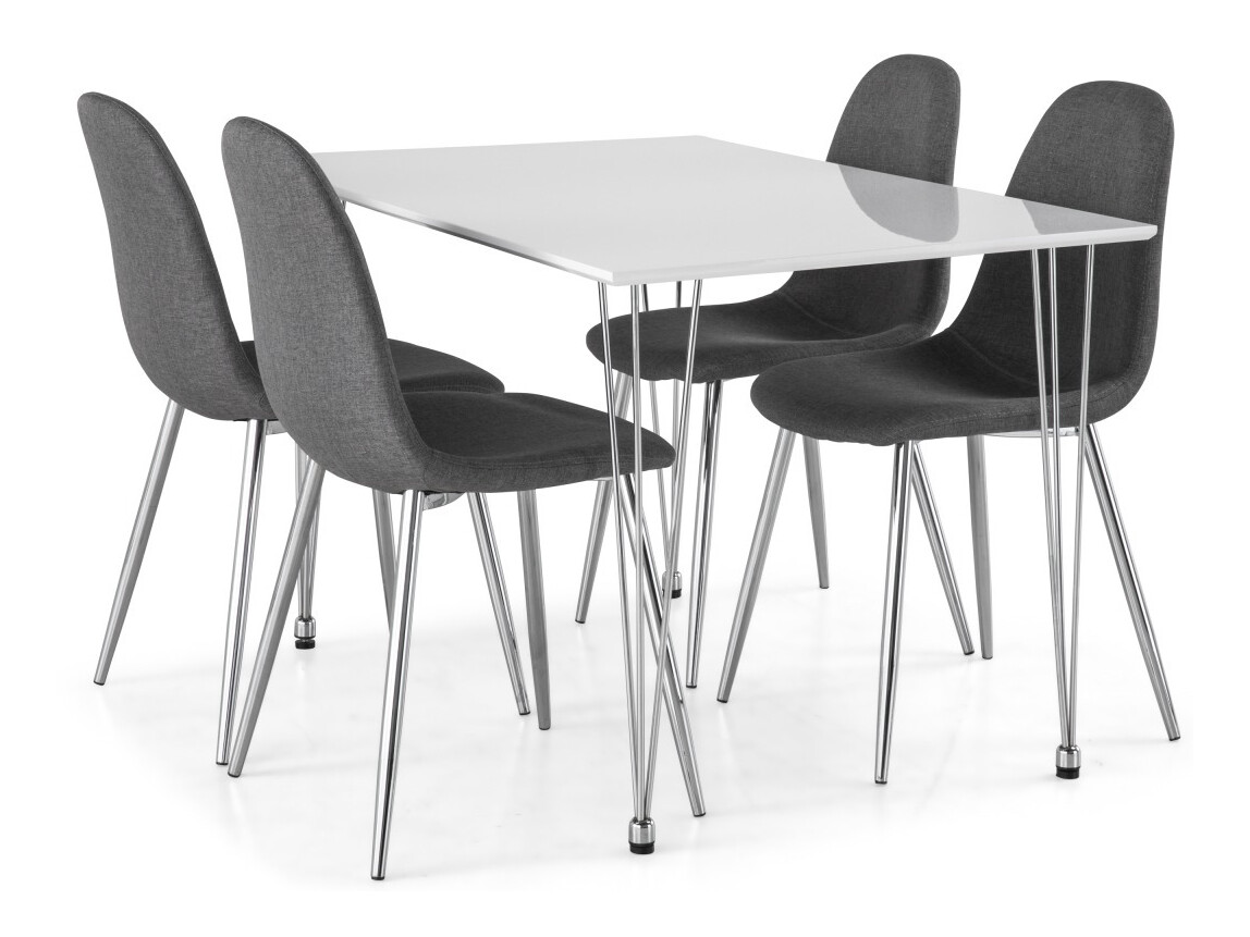Conjunto de comedor Scandinavian Choice 651 (Gris + Plata)