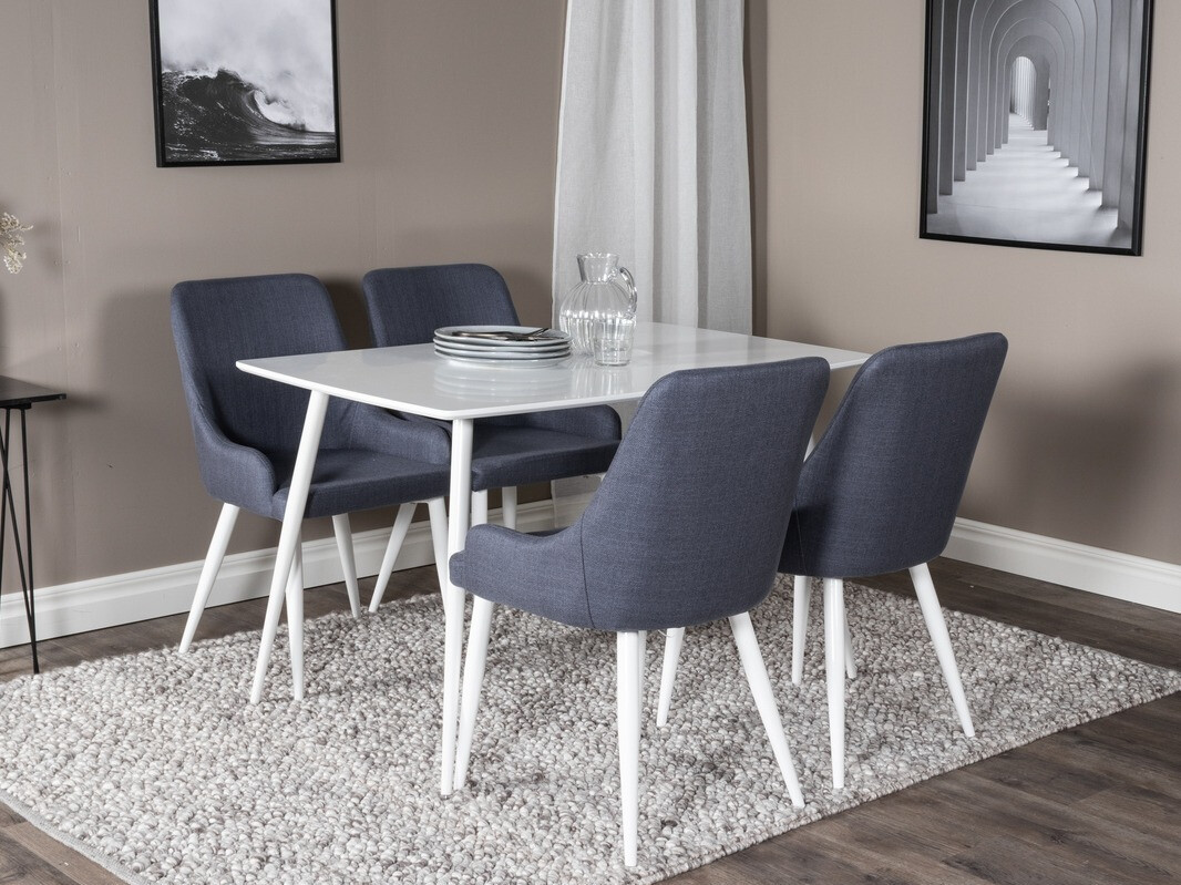Conjunto de comedor Dallas 1895 (Blanco + Azul)