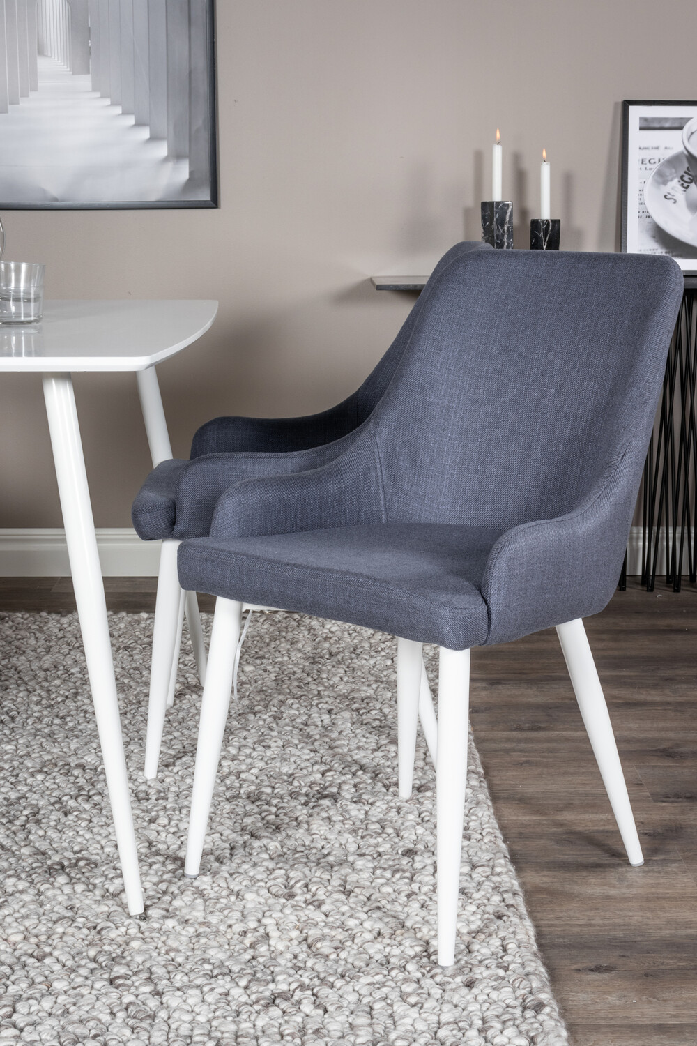 Conjunto de comedor Dallas 1895 (Blanco + Azul)