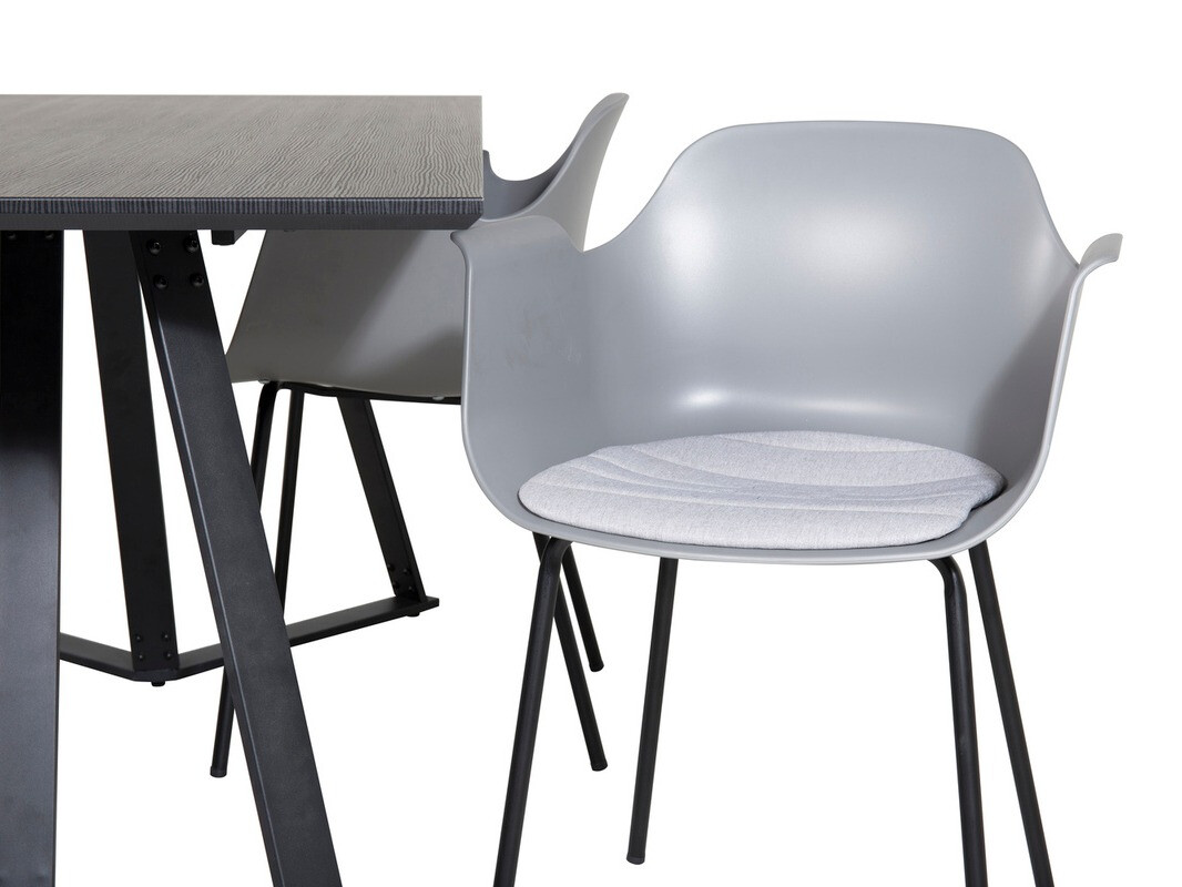 Conjunto de comedor Dallas 1971 (Negro + Gris)