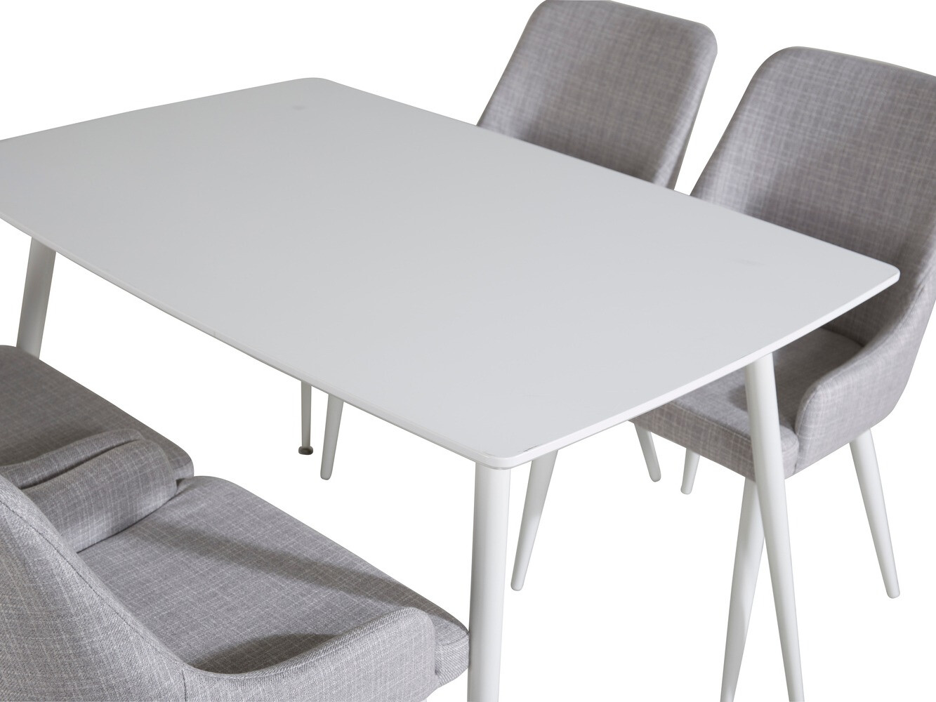 Conjunto de mesas y sillas para comedor Dallas 1895 (Blanco + Gris claro)