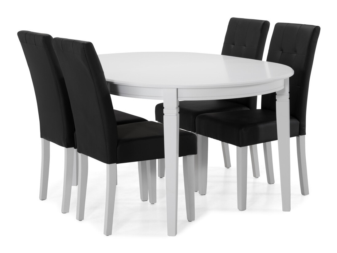 Conjunto de comedor Scandinavian Choice 566 (Negro + Blanco)