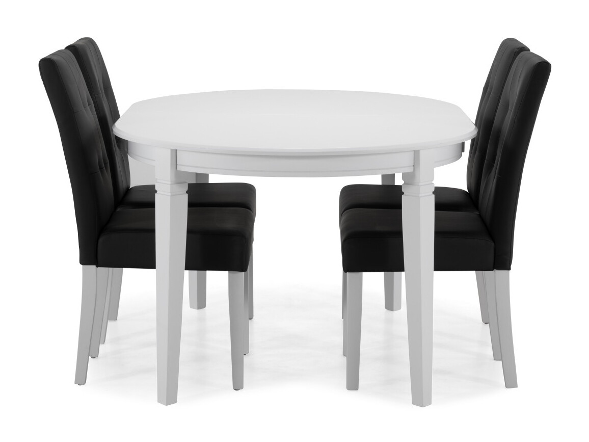 Conjunto de comedor Scandinavian Choice 566 (Negro + Blanco)