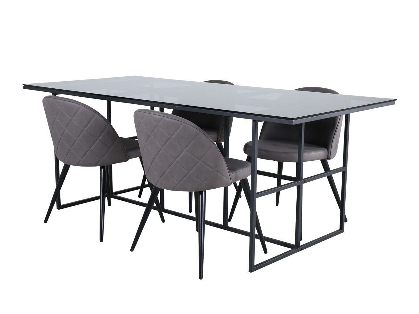 Conjunto de mesas y sillas para comedor Dallas 2633 (Gris oscuro + Negro)