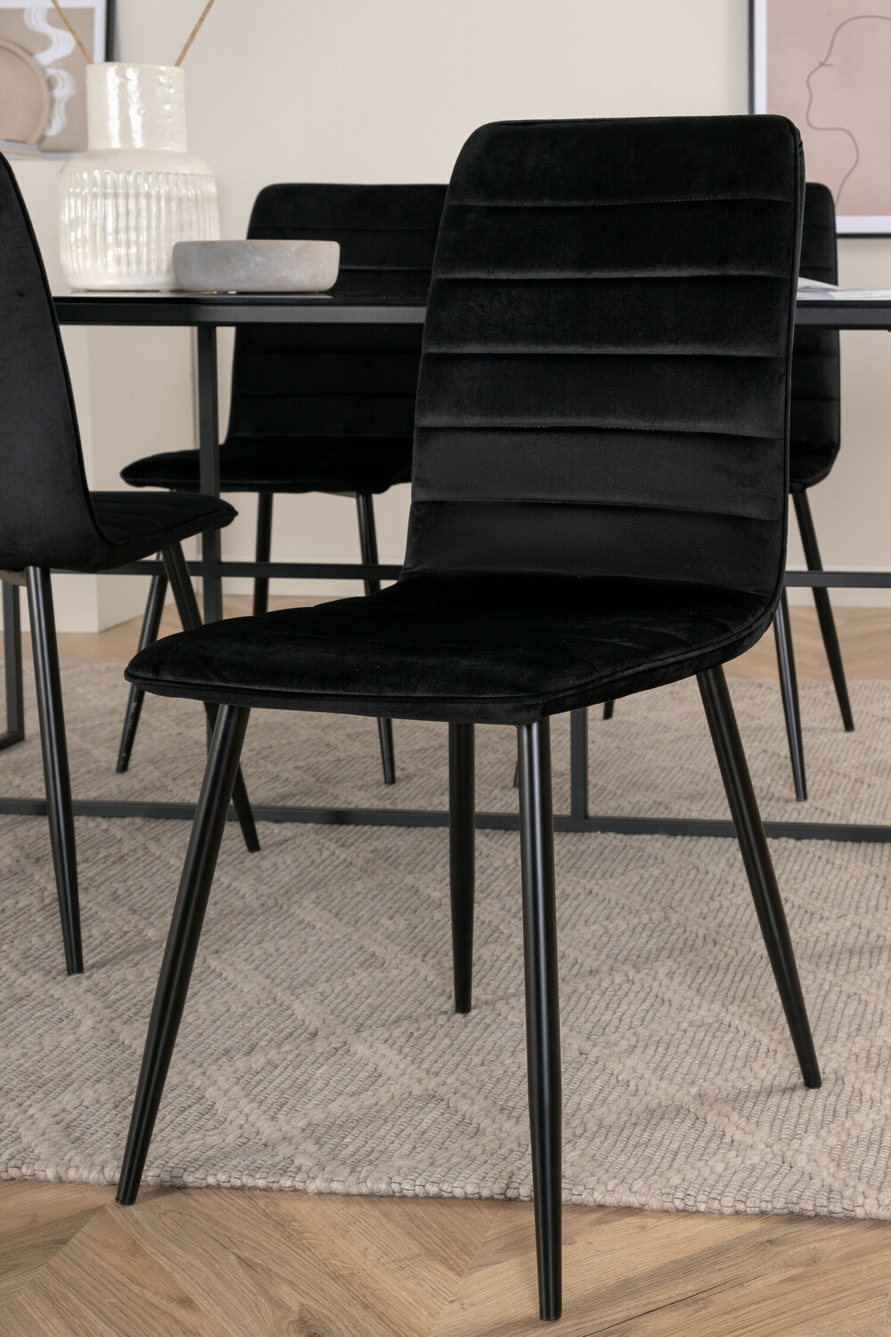 Conjunto de mesas y sillas para comedor Dallas 2642 (Negro)