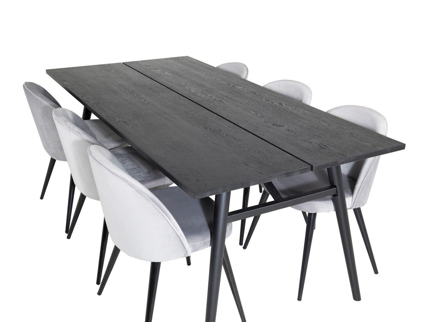 Conjunto de comedor Dallas 1676 (Gris + Negro)