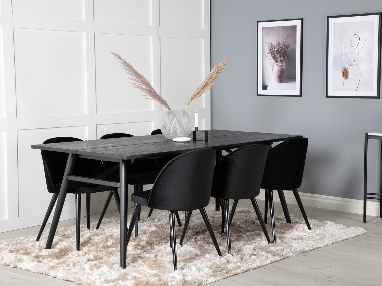 Conjunto de comedor Dallas 1676 (Negro)