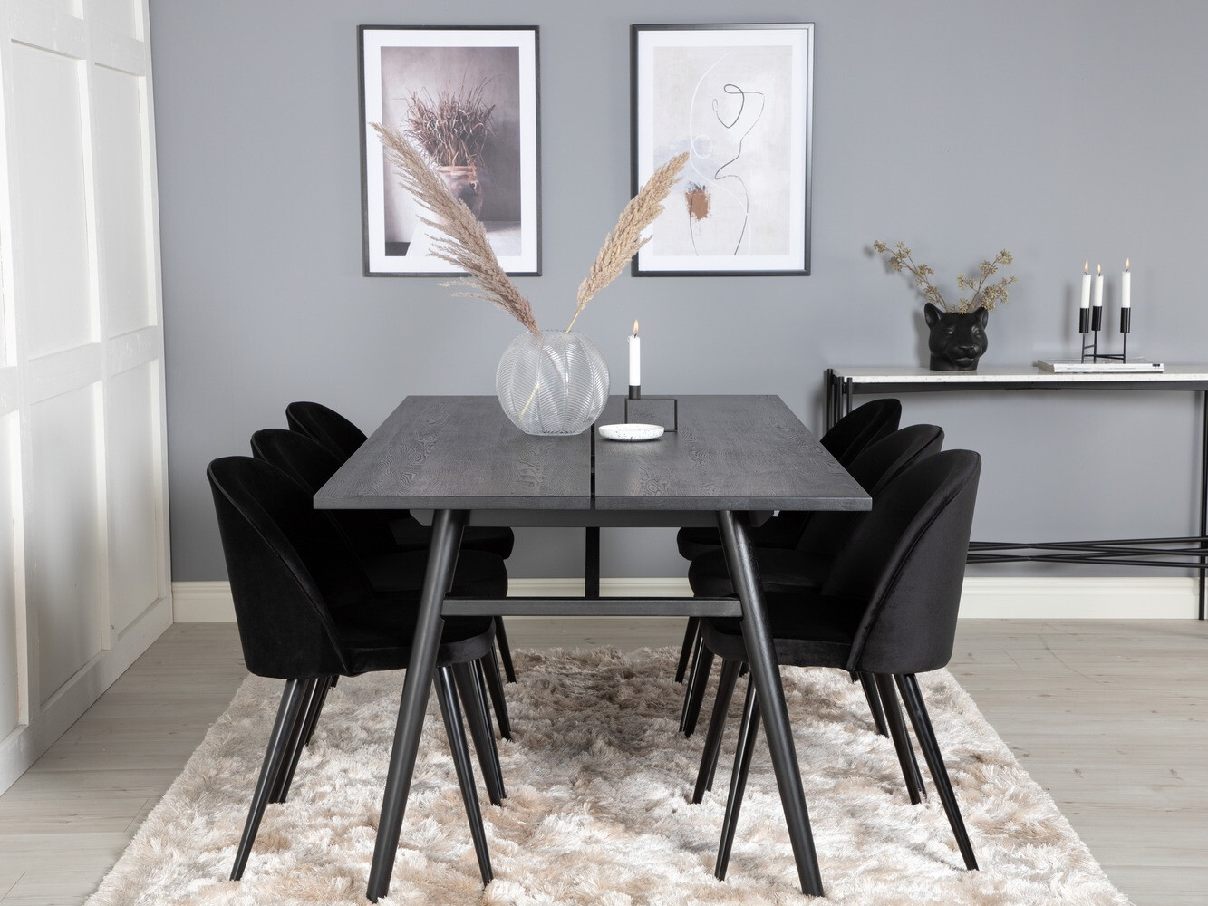 Conjunto de comedor Dallas 1676 (Negro)